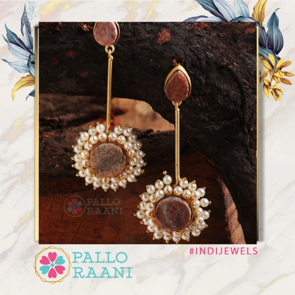 Brick red Druzy Dangler - Brick Red, gold